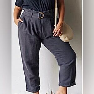 Able Billie Paperbag Waist Gray High-Waisted Pants Size 8